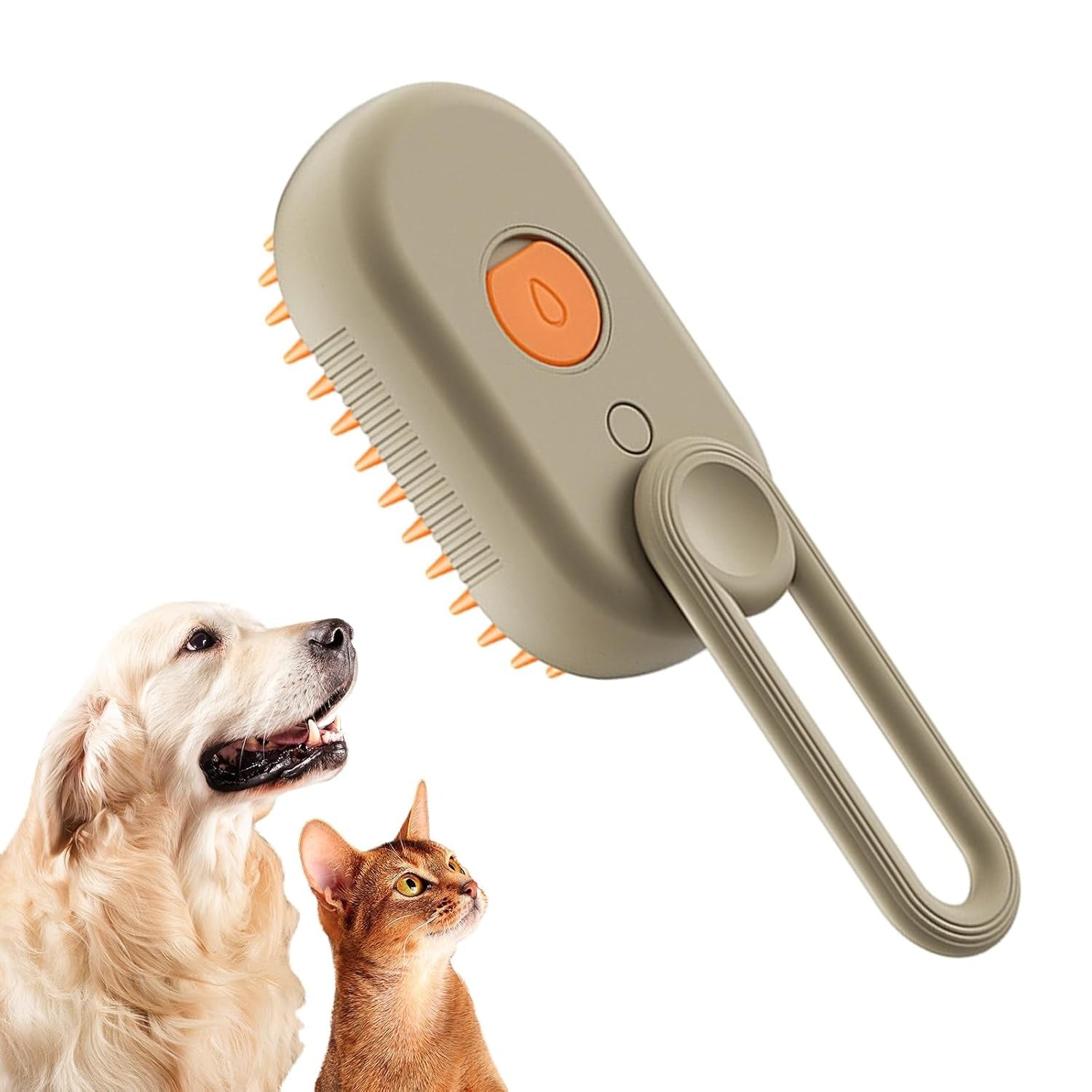 3-in-1 Pet Grooming Brush with Built-in Spray &amp; Hair Collection - Detangles, Cleans, and Massages